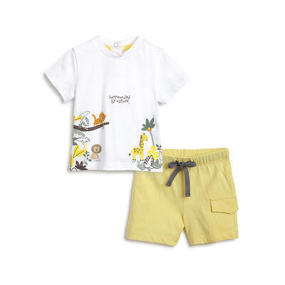 Boys White T-shirt with Short Pants